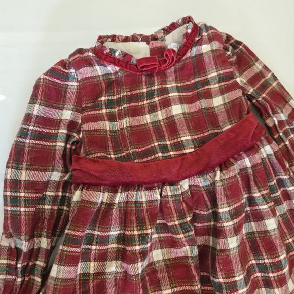 Tommy Bahama Plaid Flannel Ruffle Embellished Dress Size 2T Holiday‎ Xmas - Picture 3 of 5